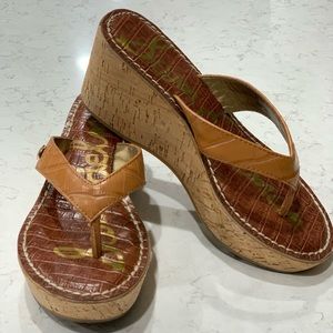 Sam Edelman Cork Platform Wedge Thong Sandal
